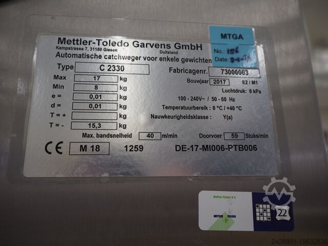 Mettler Toledo checkweigher Mettler Toledo C2330