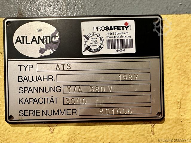 Hydraulic guillotine shear Atlantic ATS 3006