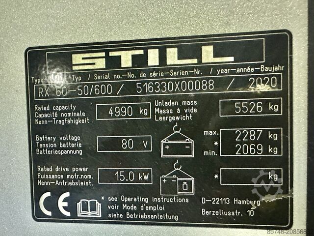 RX 60 - 50 / 600 STILL RX 60 - 50 / 600