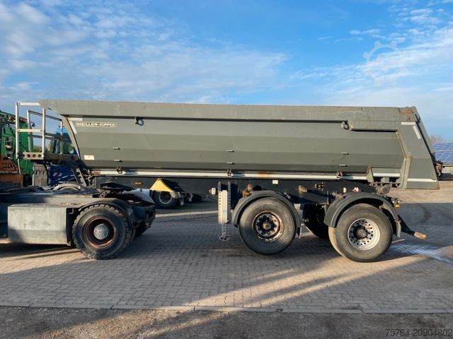 Tipper semitrailer MEILLER 20m³Kurz Kippauflieger / HYDRAULISCHE KLAPPE/