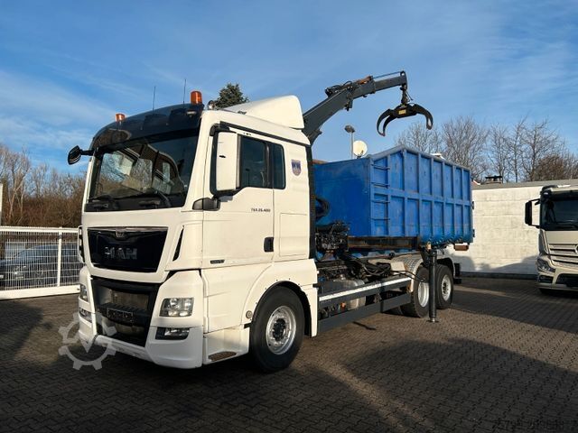 Truck mounted crane MAN 26.480 TGX Wechselsystem Abroller+Kran+Container