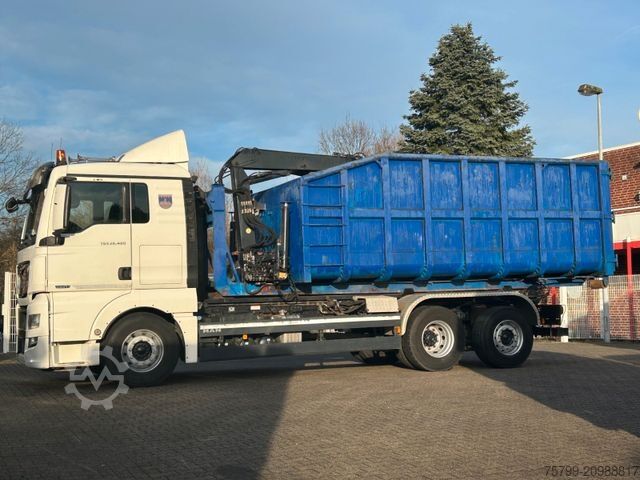 Truck mounted crane MAN 26.480 TGX Wechselsystem Abroller+Kran+Container