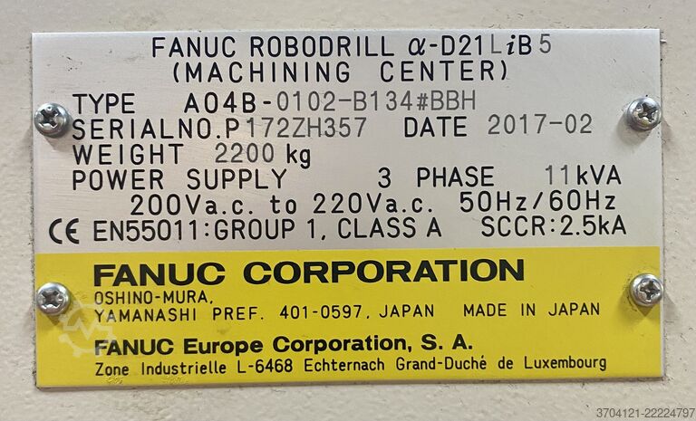 Vertikal-Bearbeitungszentrum + DDR-Rundtisch FANUC ROBODRILL D21LIB5 + DDR-T