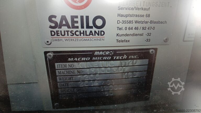 Vertical machining center Saeilo Kinetic MMV-1100 F