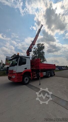 Roll-off tipper truck MERCEDES-BENZ Arocs 2532 6x2 Kipper Bordmatik KRAN Abrollkippe