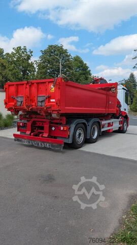 Roll-off tipper truck MERCEDES-BENZ Arocs 2532 6x2 Kipper Bordmatik KRAN Abrollkippe