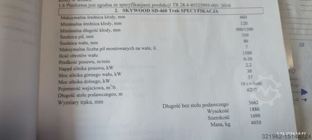 Sägewerk und Multiblade mit Beschickern Skywood SD -460