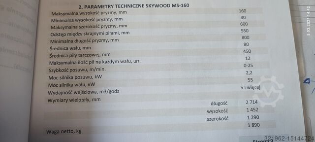 Sägewerk und Multiblade mit Beschickern Skywood SD -460
