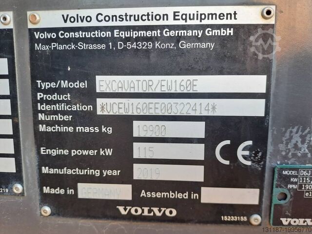 Wheel excavator Volvo EW160E