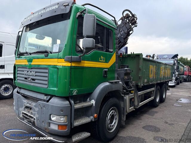 Tipper with crane MAN TGA 26.390 6x4, Handgeschakeld, HIAB 144 E-4 Ra...
