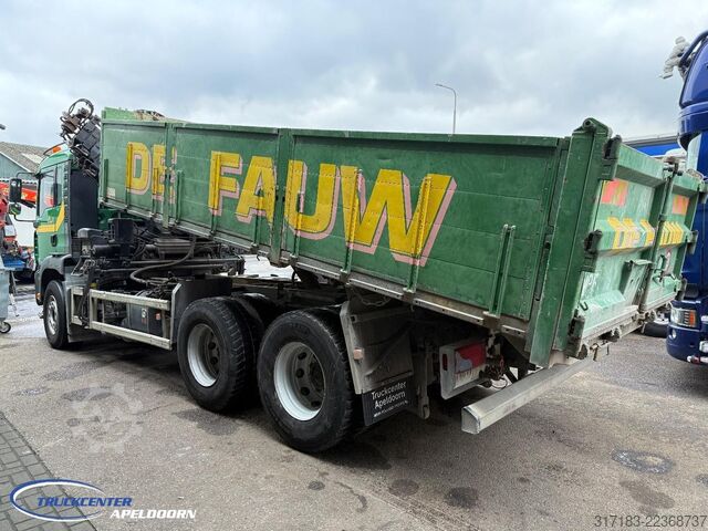 Tipper with crane MAN TGA 26.390 6x4, Handgeschakeld, HIAB 144 E-4 Ra...