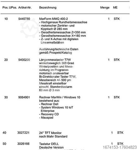 Coordinate measuring machine MAHR MMQ 400-2
