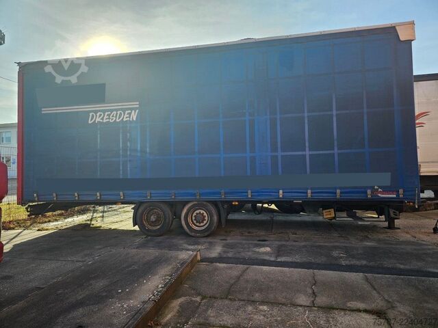 Flatbed truck with tarp SCANIA G410 Volumen, Edscha, Hubdach+Tandemhänger