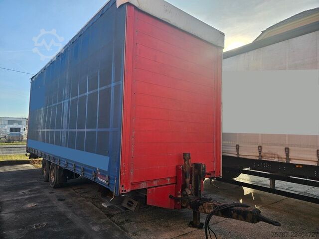 Flatbed truck with tarp SCANIA G410 Volumen, Edscha, Hubdach+Tandemhänger