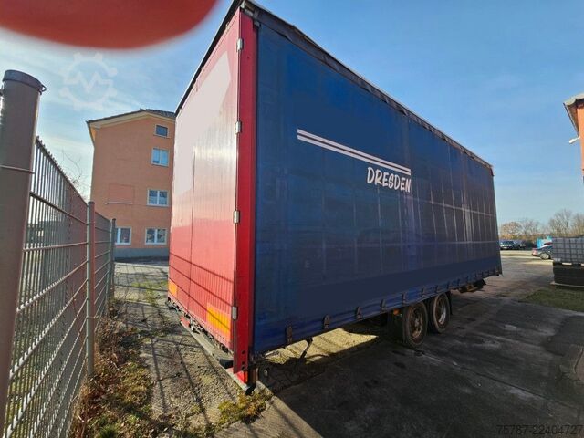 Flatbed truck with tarp SCANIA G410 Volumen, Edscha, Hubdach+Tandemhänger