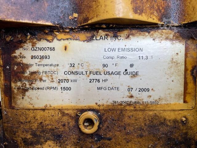 Generator set CAT G3520 - 2.150 kVA Used Gas Generator - DPX-12668