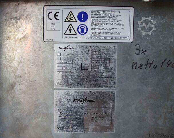 Axial Ventilator 7,5 kW 1462 U/min Fläkt Woods 90JM/25/4/9/24 3 S M3AA132MA INT BMLESS