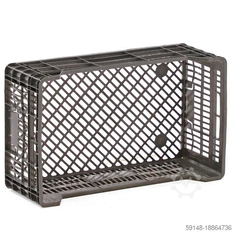 Used Euronorm stacking bins walls + floor perforated, L: 490, W: 290, H: 180 (mm). 16ltr, Kruizinga 98-6432GB-PAL