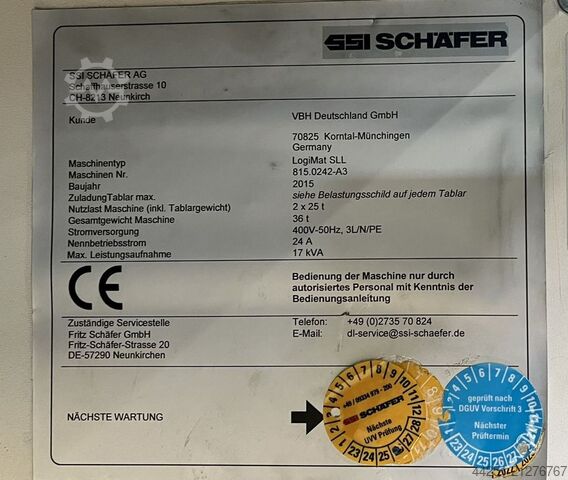 Automatic vertical storage lift 44 T SSI Schäfer SSI Logimat Typ SLL Lagerlift