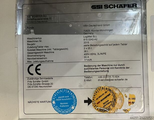 Automatic vertical storage lift T 47 SSI Schäfer SSI Logimat Typ SLL Lagerlift