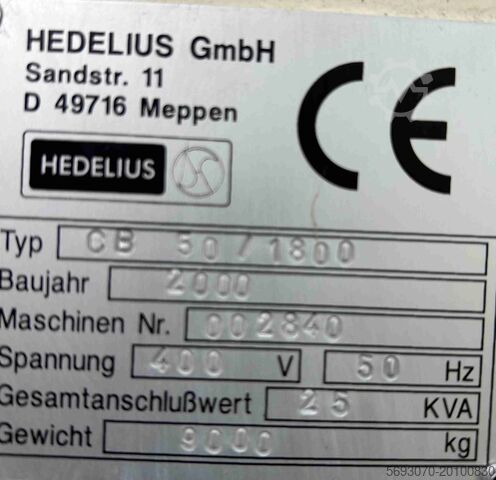 Vertical machining center Hedelius CB 50 - 1800