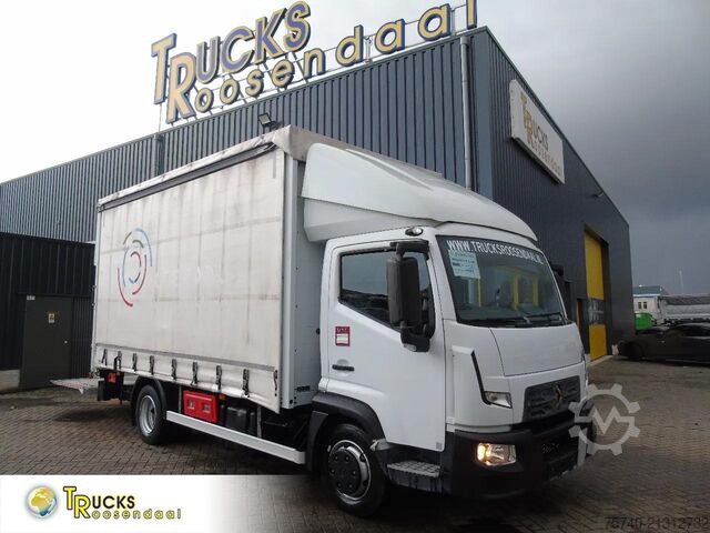 Curtain sided Renault D 8.180 + lift + euro 6 + MANUAL