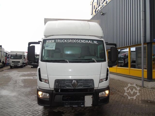 Curtain sided Renault D 8.180 + lift + euro 6 + MANUAL