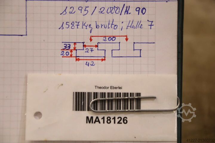 Mounting plate with T-slot Guss 1295/2000/H90 mm