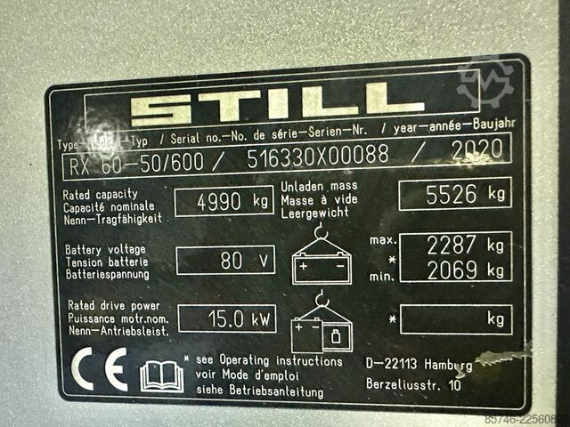 RX 60 - 50 / 600 STILL RX 60 - 50 / 600