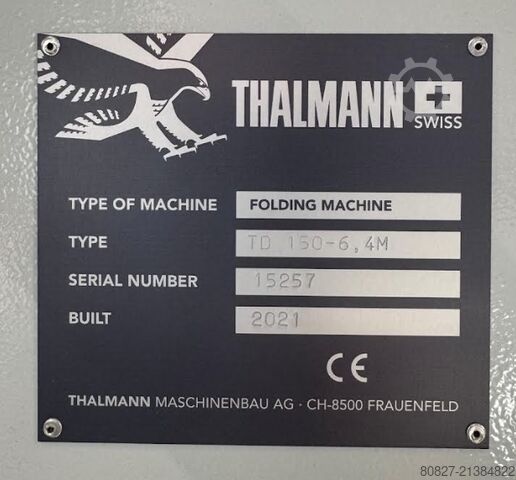 Sheet metal folder Thalmann AG TD 150 – 6.4 m