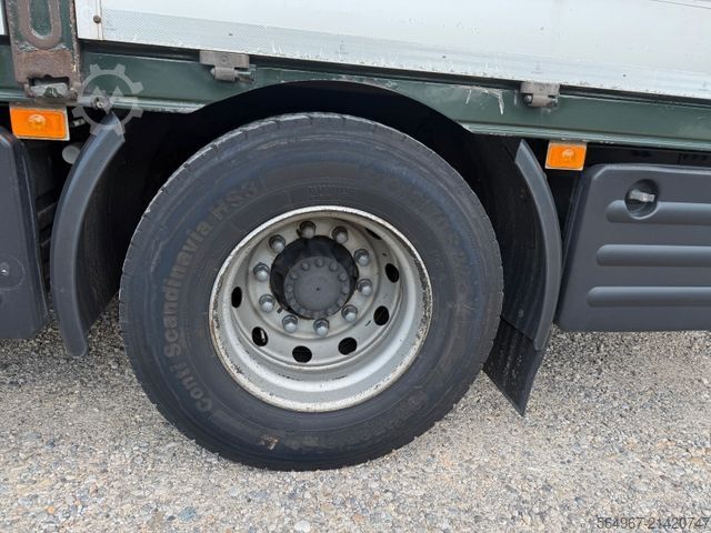 Flatbed truck with tarp VOLVO FH460 Pritsche Plane Bordw. Klima Retarder LBW