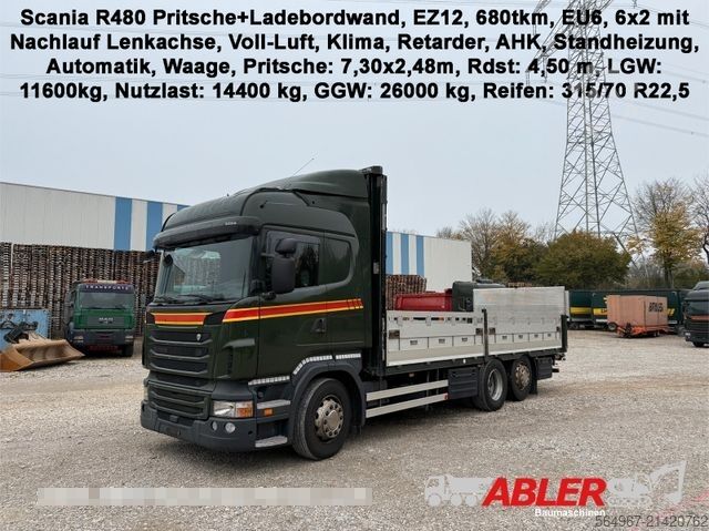 LKW mit Pritsche (offen) SCANIA R480 Pritsche+LBW Klima Retarder AHK Luft