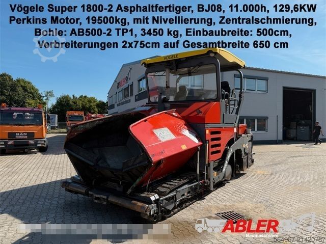 Asphalt mixing plant VÖGELE Super 1800-2 Nivellierung 650cm Arbeitsbreite