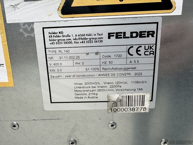 Mobile Absauganlage Felder RL 140