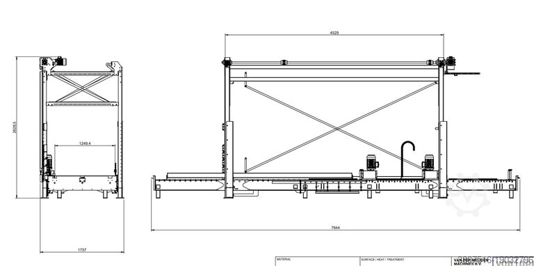 Angetriebenes Rollenförderband Van der Meijden Machines Powered roller conveyor belt