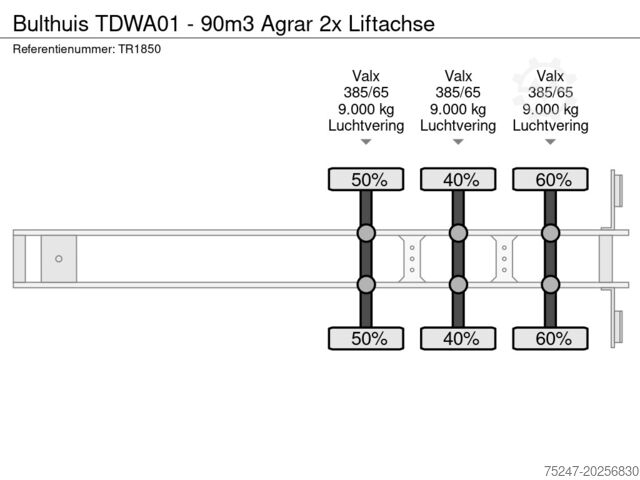 Moving floor Bulthuis TDWA01 - 90m3 Agrar 2x Liftachse