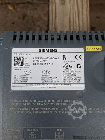 Comfort Bedienpanel SIMATIC HMI TP1200 Siemens 6AV2124-0MC01-0AX0