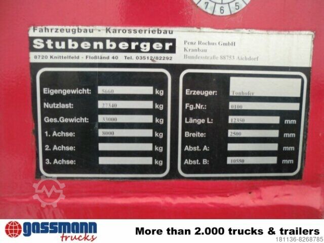 Open semitrailer with tarp  TONHOFER DL1 Plattform-Auflieger