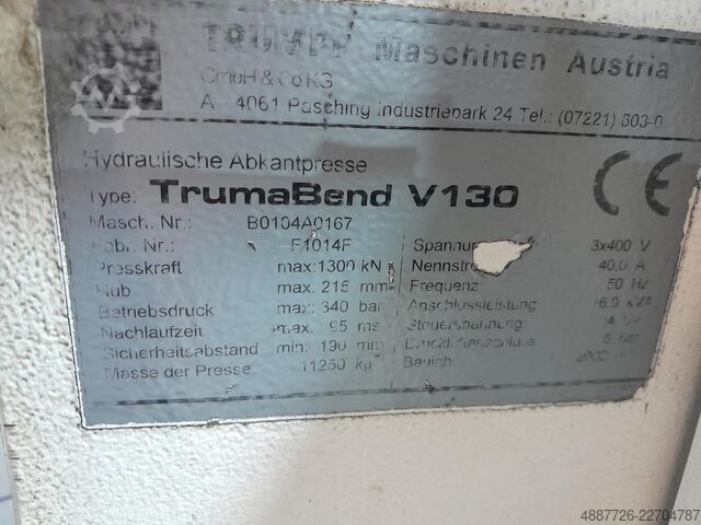 Press brake including tools TRUMPF TrumaBend V130