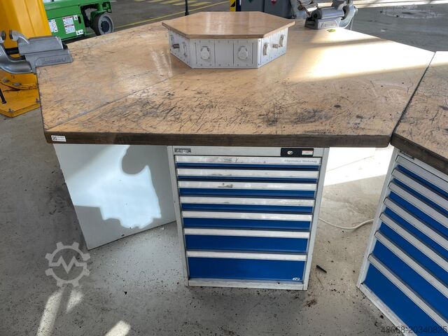 Mehrfach Werktisch Gruppen Werkbank Garant 6-Eck