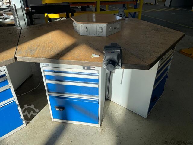 Mehrfach Werktisch Gruppen Werkbank Garant 6-Eck