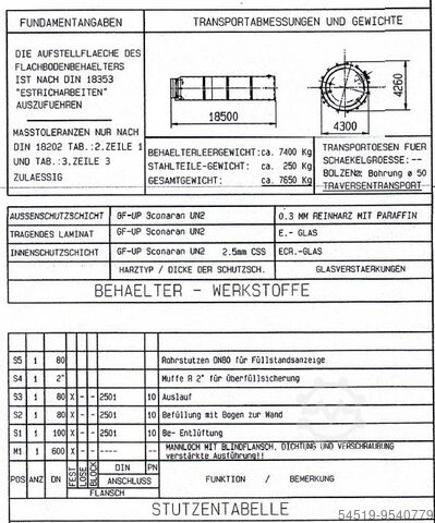 221.000 ltr. GRP - flat bottom tank Theodor Vanck Staffelstein