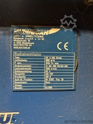 Stationäre Absauganlage Hurrican HF 3-355 Direkt