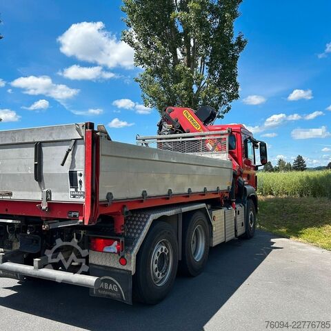 Kipper LKW MAN TGS 28.480 6x4-4 ALLRAD KRAN 19m SEILWINDE Wechs