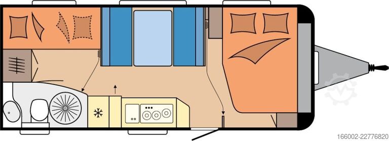 Wohnwagen HOBBY De Luxe 545 KMF Modell 2027 3-er Etagenbett