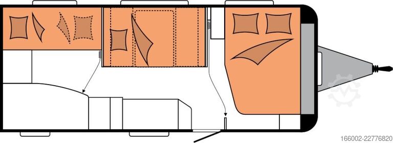 Wohnwagen HOBBY De Luxe 545 KMF Modell 2027 3-er Etagenbett