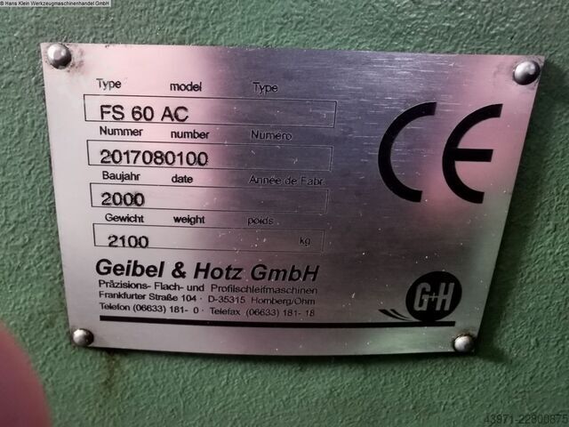 Flachschleifmaschine - Horizontal GEIBEL + HOTZ FS 60 AC