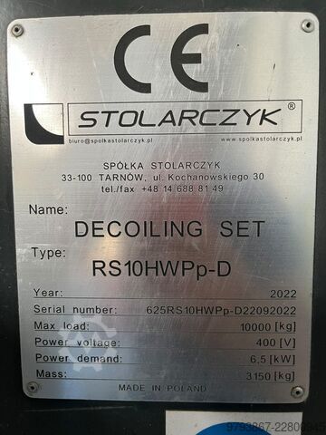 Sheet metal cutting and slitting line Krasser / Spółka Stolarczyk Centurio SCS-1250 + Debanadora 10 Tn
