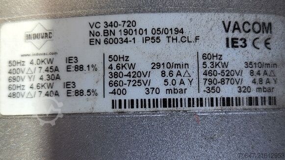 Vakuumpumpen 2 Stück mit Zentralfiltern VACOM Induvac VC 340-720