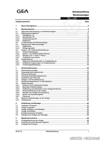 Modular membrane filtration unit GEA Membrane Skid up to 6.25 m³/h